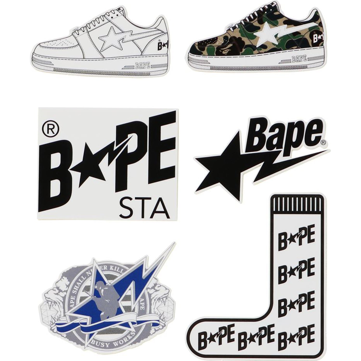 BAPE STA STICKERS SET MENS