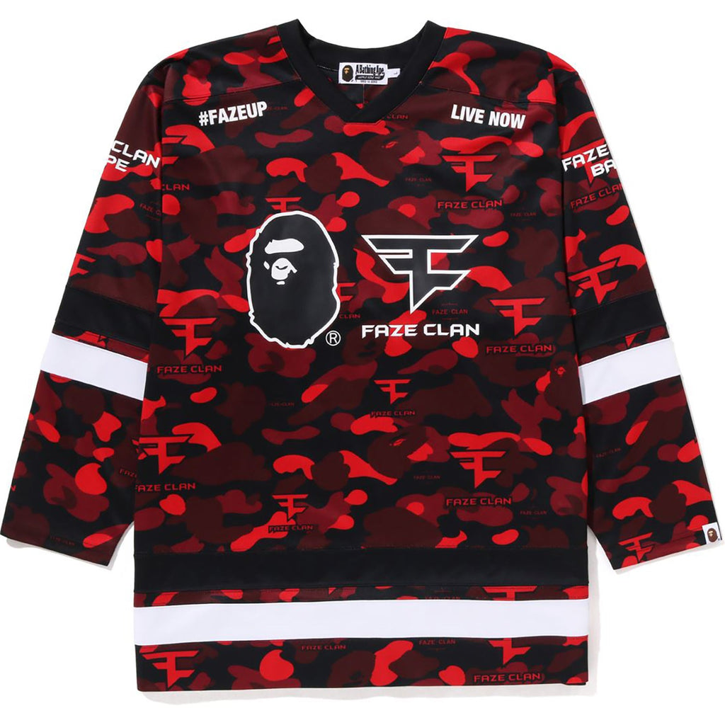 BAPE X FAZE CLAN HOCKEY L/S TEE MENS