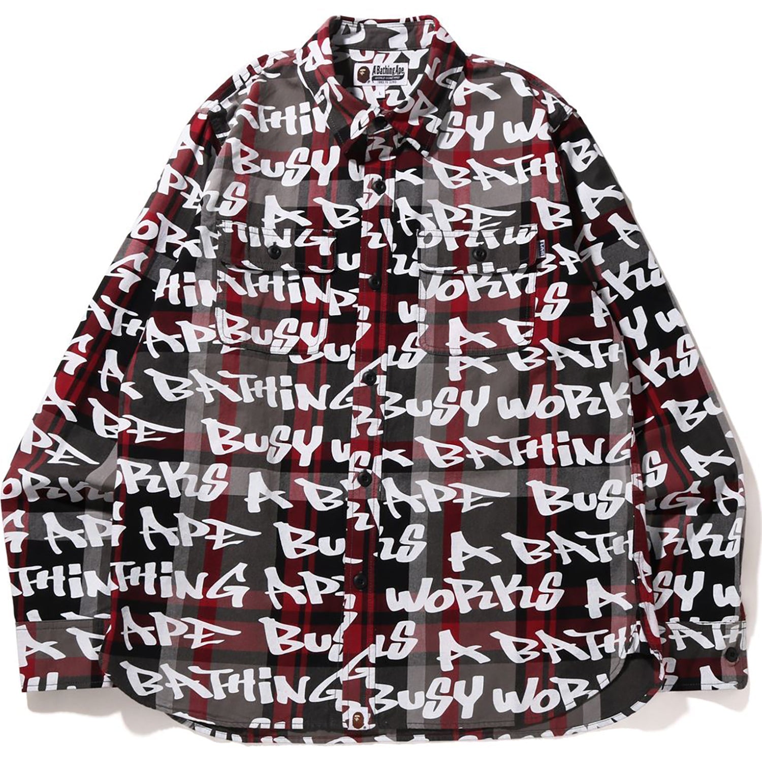 BAPE GRAFFITI CHECK SHIRT MENS