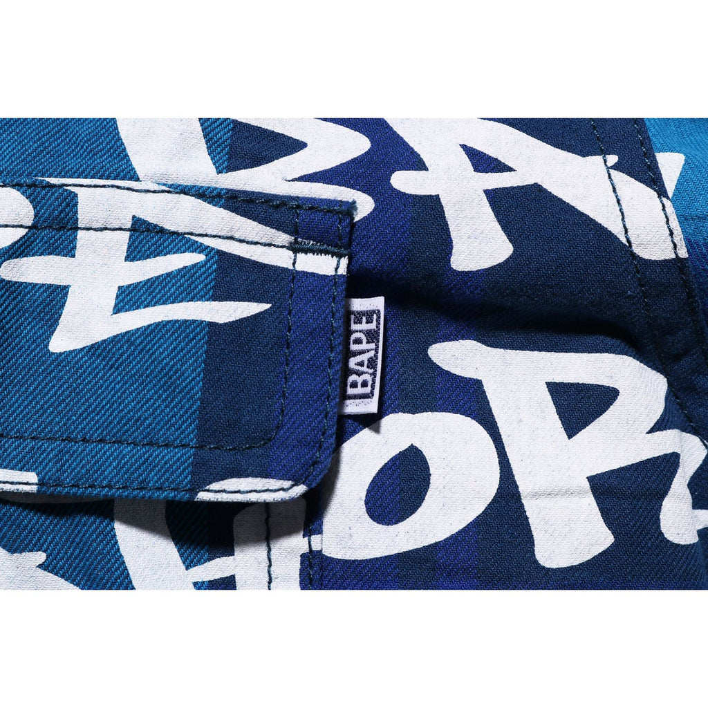 BAPE GRAFFITI CHECK SHIRT MENS