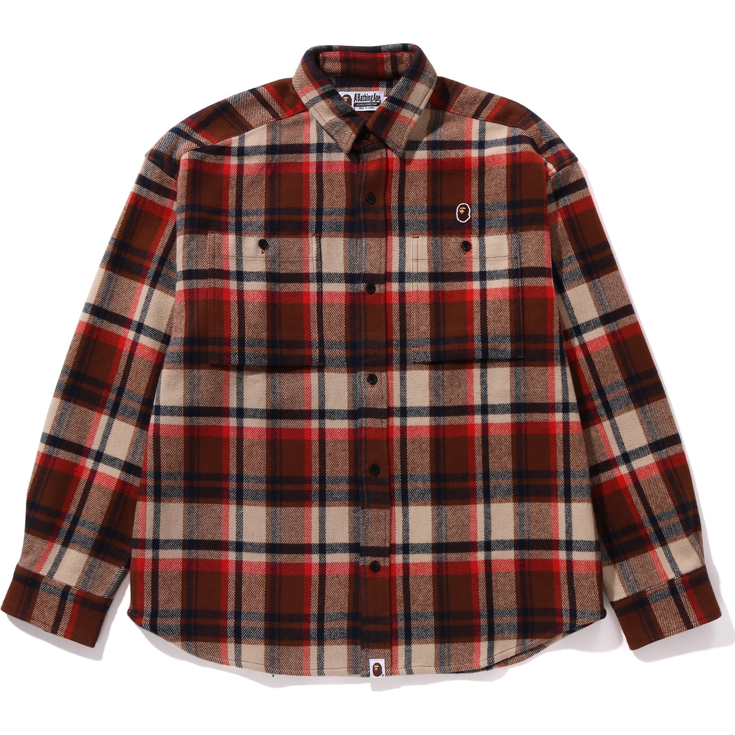 BAPE CHECK APE HEAD ONE POINT FLANNEL SHIRT MENS
