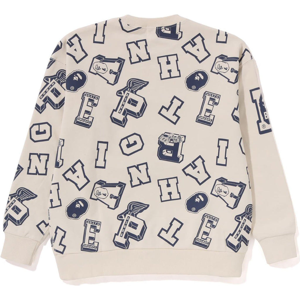 COLLEGE LOGO PATTERN LOOSE FIT CREWNECK KIDS