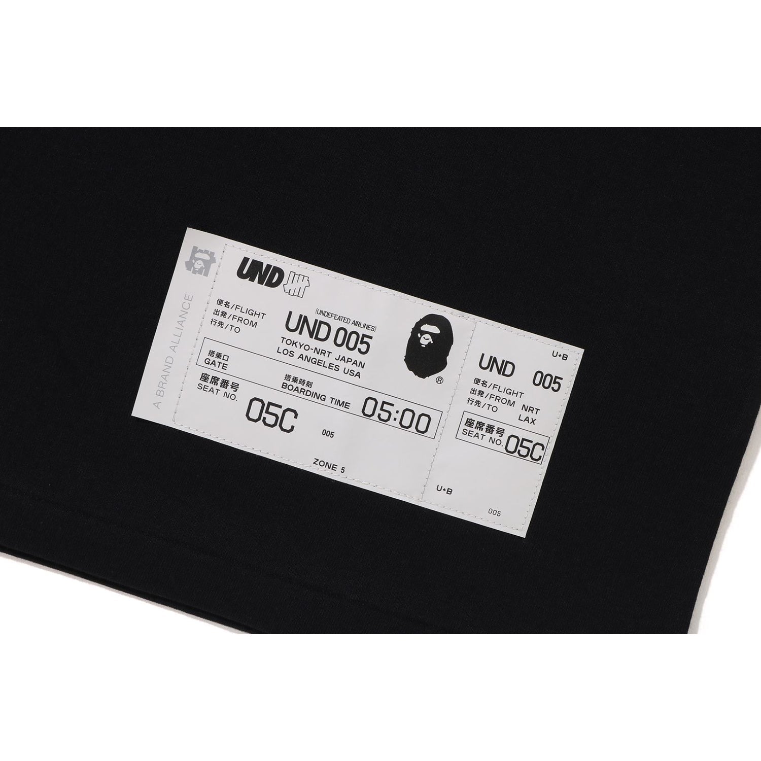 BAPE X UNDEFEATED COLLEGE TEE MENS