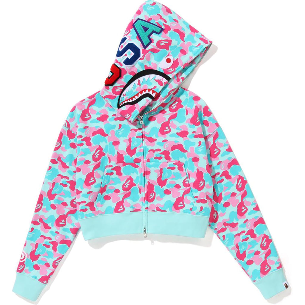 BAPE STORE® MIAMI 3RD ANNIV. CROPPED SHARK FULL ZIP HOODIE LADIES