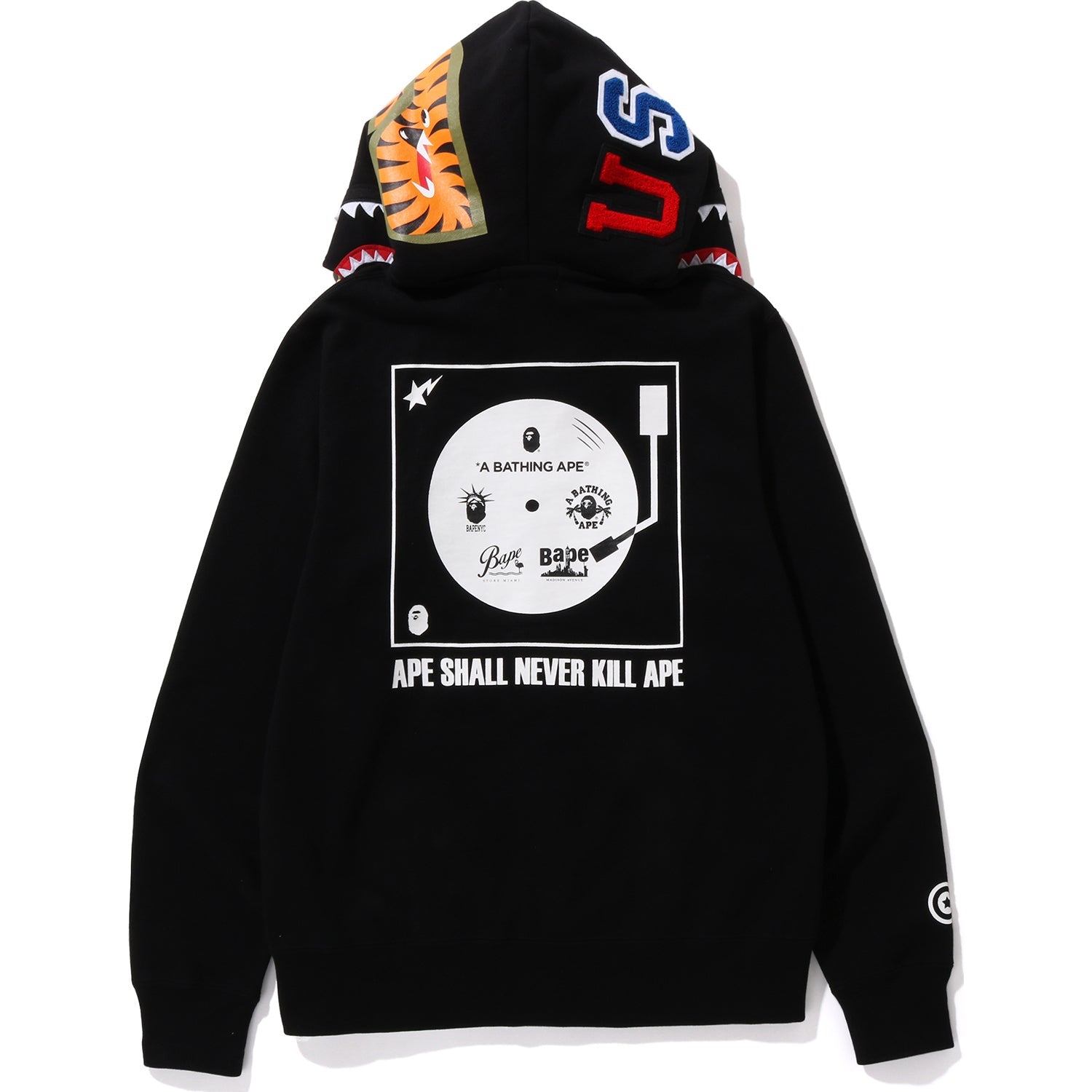 BAPE US LIMITED COLLECTION SHARK FULL ZIP DOUBLE HOODIE MENS