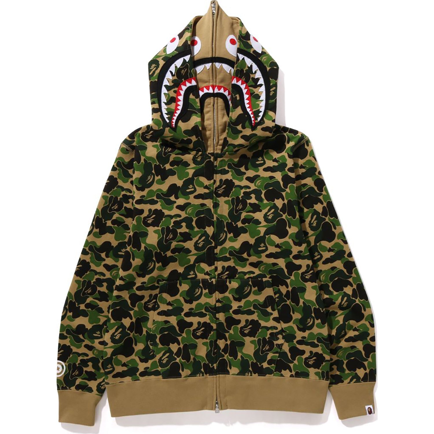 ABC CAMO DOUBLE SHARK FULL ZIP HOODIE MENS