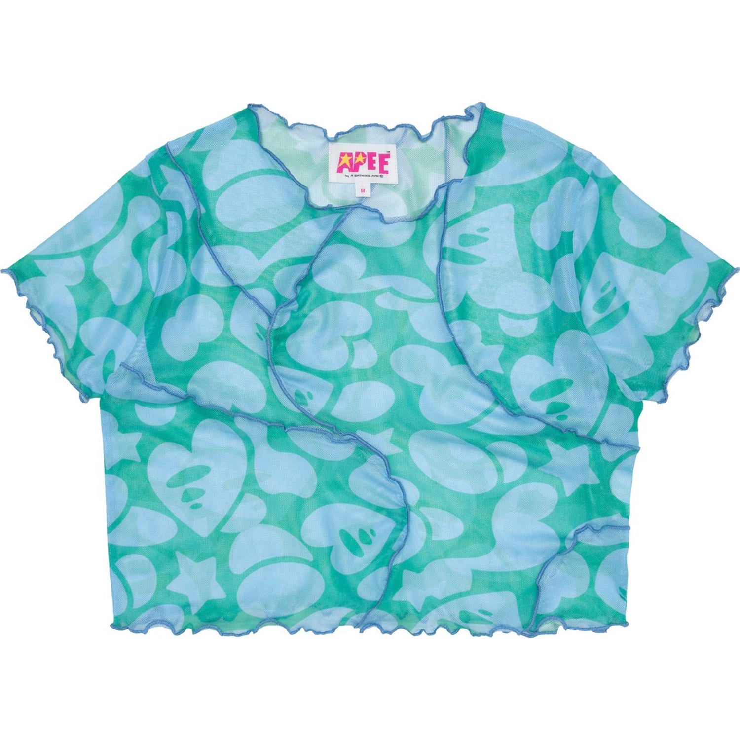 APEE PATTERN MESH CROP TOP LADIES