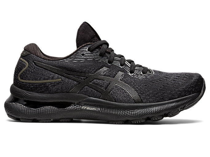 Women's Asics Gel-Nimbus 24, Black/Black, 7 B Medium