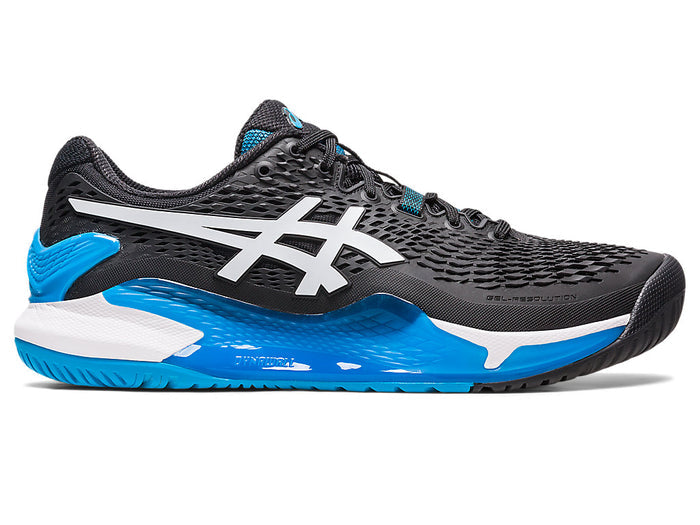 Men's Asics Gel-Resolution 9, Black/White, 11.5 D Medium