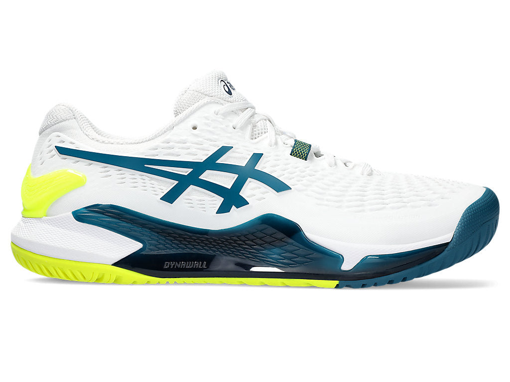 Men's Asics Gel-Resolution 9, White/Restful Teal, 12.5 D Medium