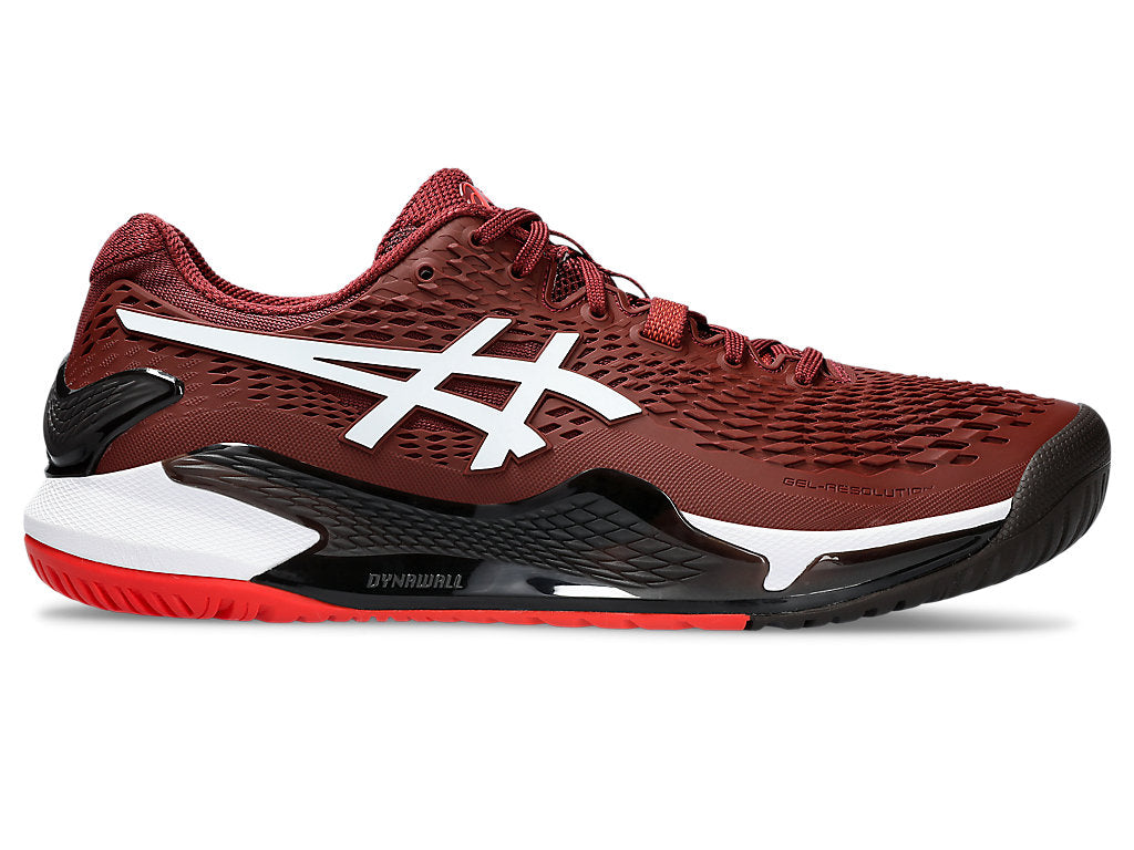 Men's Asics Gel-Resolution 9, Antique Red/White, 11 D Medium