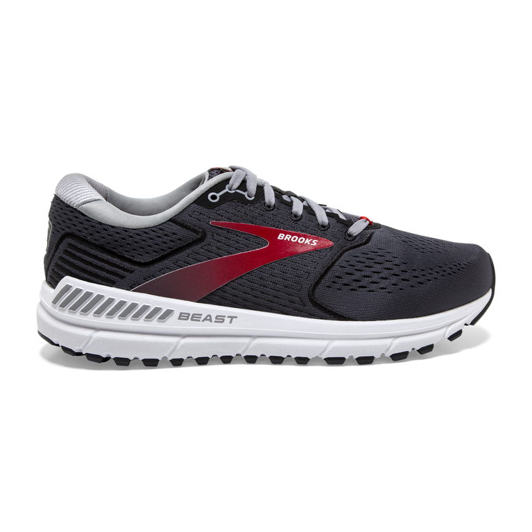 Men's Brooks Beast '20, Blackened Pearl/Black/Red, 12 D Medium