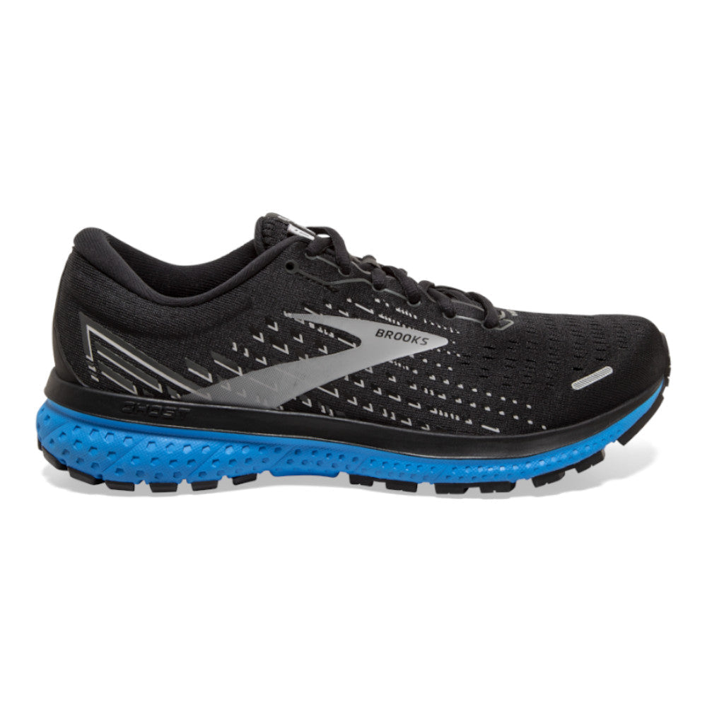 Men's Brooks Ghost 13, Black/Grey/Blue, 11.5 D Medium