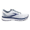 Men's Brooks Ghost 13, White/Grey/Deep Cobalt, 9.5 D Medium