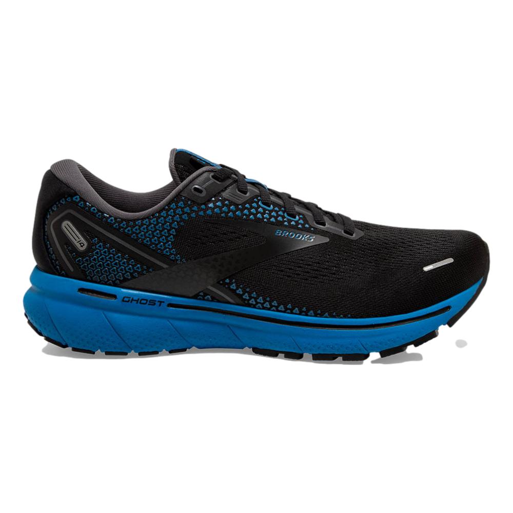 Men's Brooks Ghost 14, Black/Blackened Pearl/Blue, 12.5 D Medium