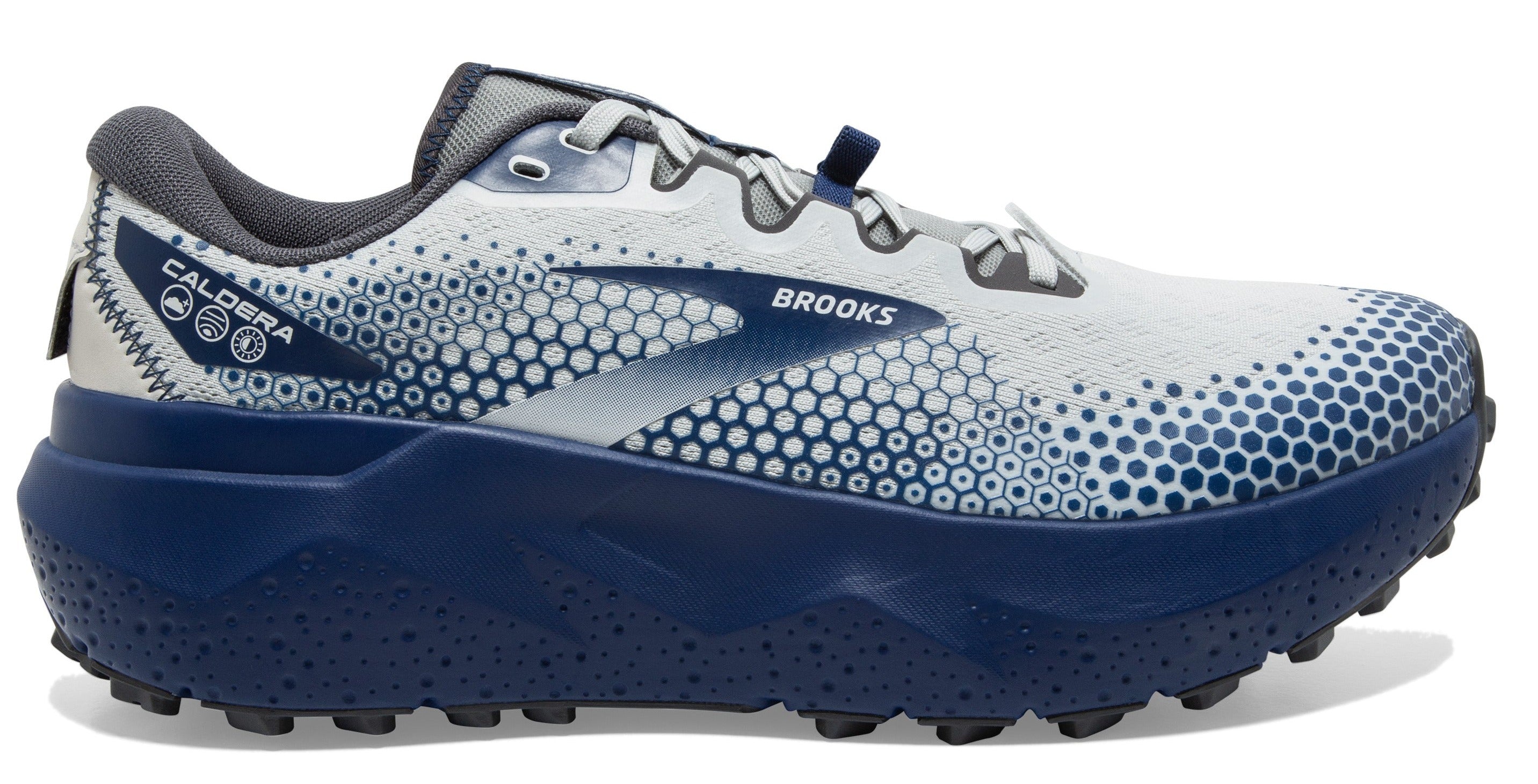 Men's Brooks Caldera 6, Oyster/Blue Depths/Pearl, 12 D Medium