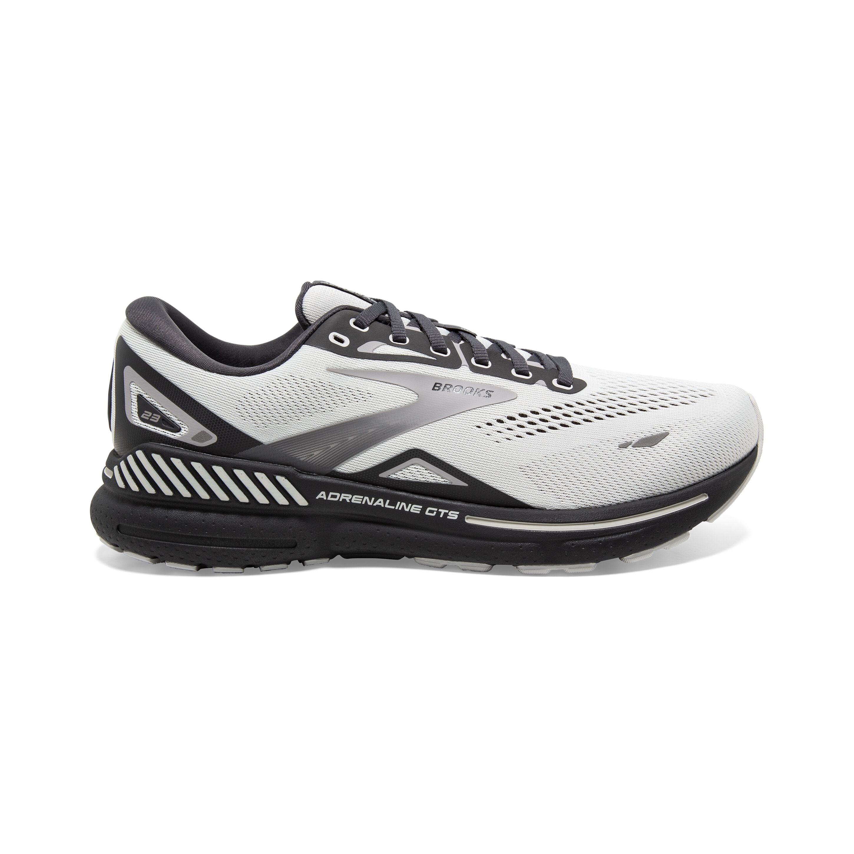 Men's Brooks Adrenaline GTS 23, Oyster/Ebony/Alloy, 11.5 D Medium