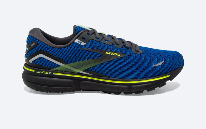 Men's Brooks Ghost 15, Blue/Ebony/Grey, 9 D Medium