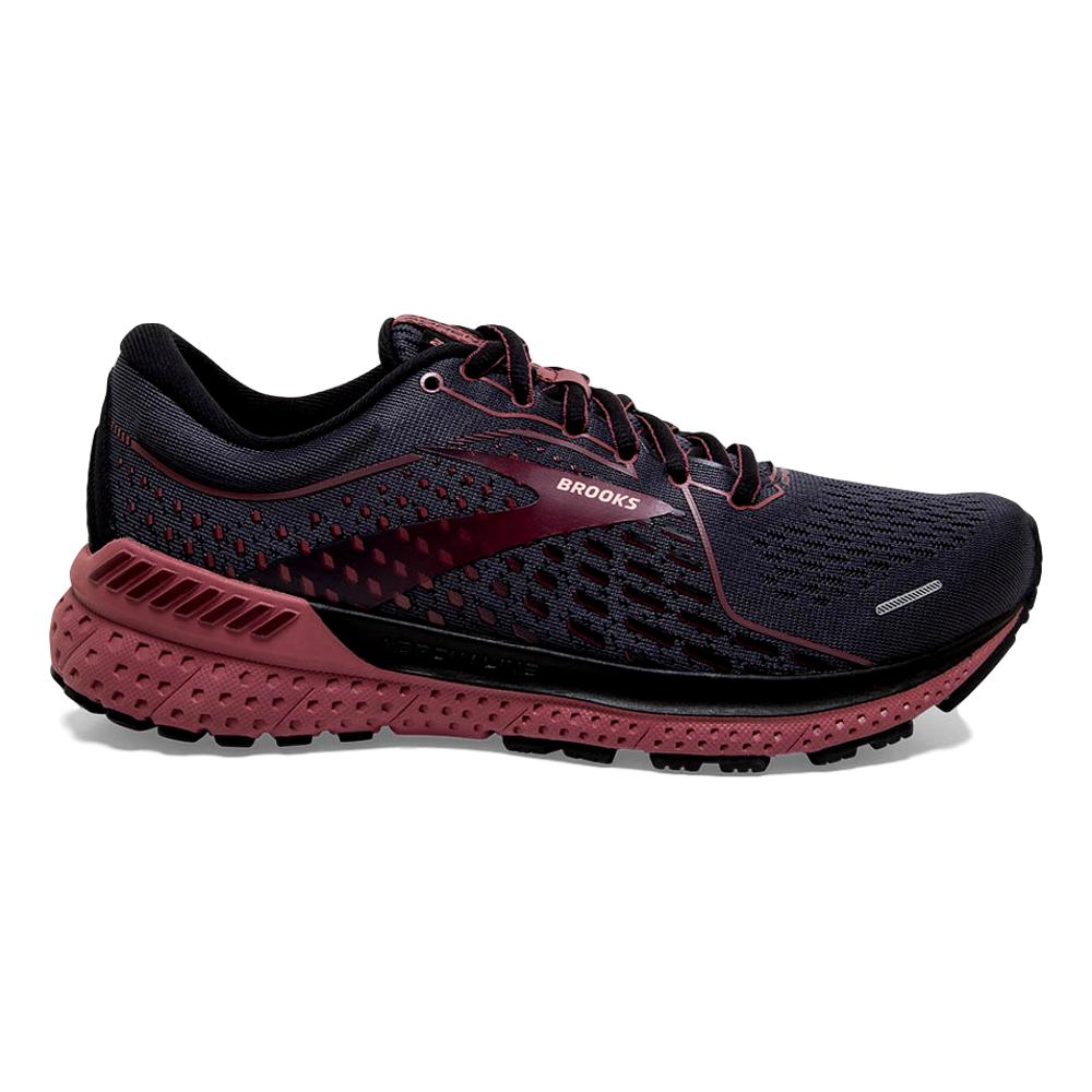 Women's Brooks Adrenaline GTS 21, Black/Blackened Pearl/Nocturne, 10.5 D Wide