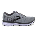 Women's Brooks Ghost 13, Grey/Blackened Pearl/Purple, 10 D Wide
