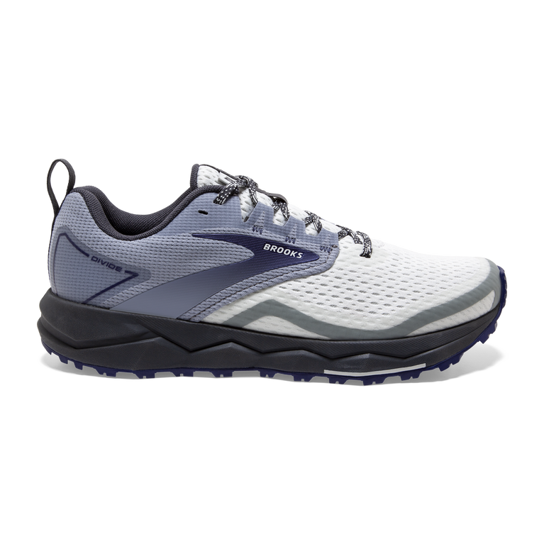 Women's Brooks Divide 2, Grey/Dawn/Blue Ribbon, 10 B Medium