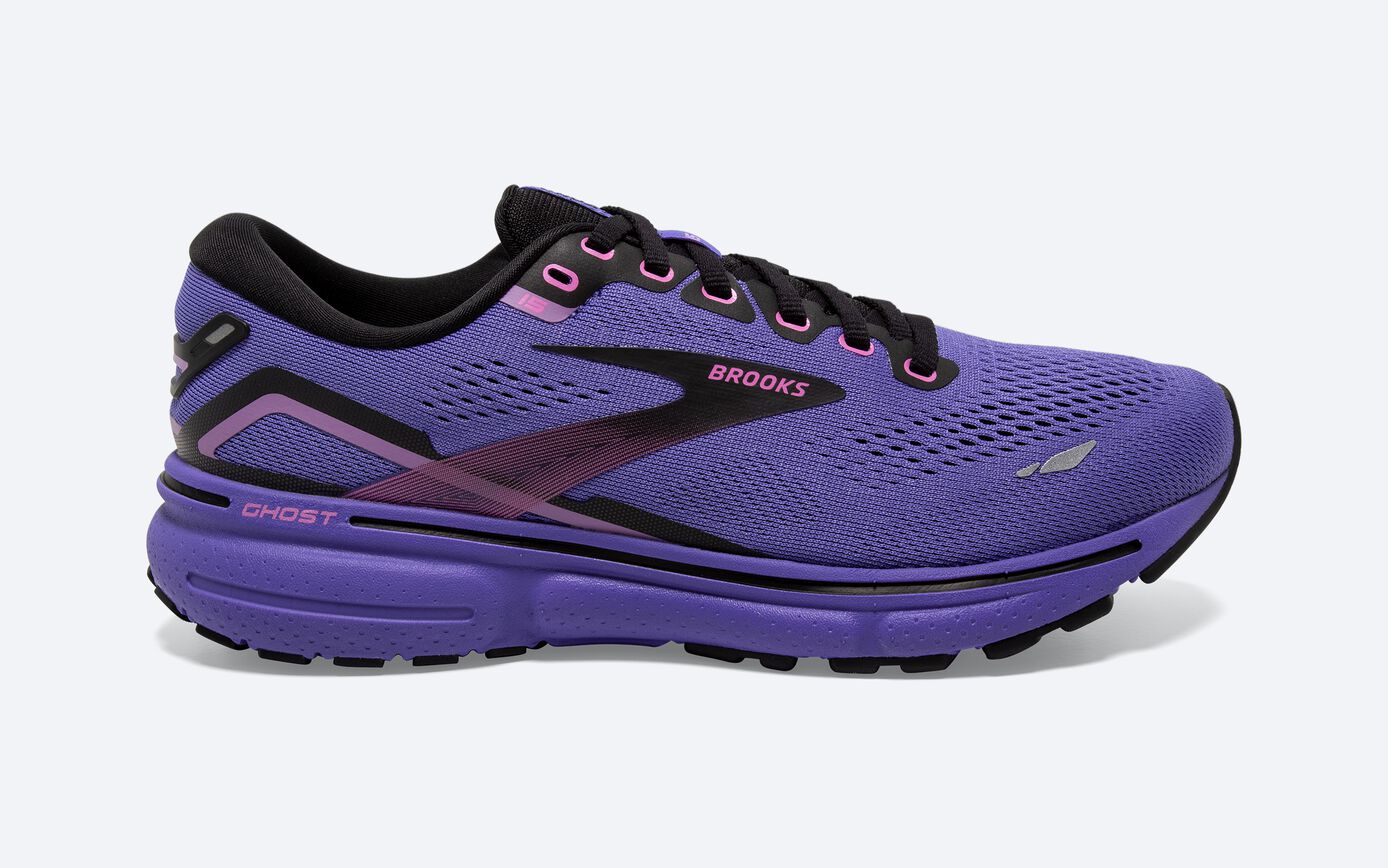 Women's Brooks Ghost 15, Purple/Pink/Black, 8.5 B Medium