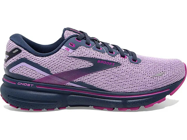 Women's Brooks Ghost 15, Rhapsody/Dress Blue/Viola, 7.5 B Medium