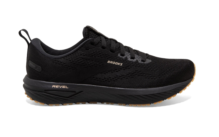 Women's Brooks Revel 6, Black/Cream/Biscuit, 9.5 B Medium