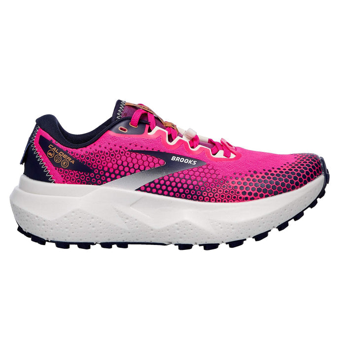 Women's Brooks Caldera 6, Pink Glo/Peacoat/Marshmallow, 10 B Medium