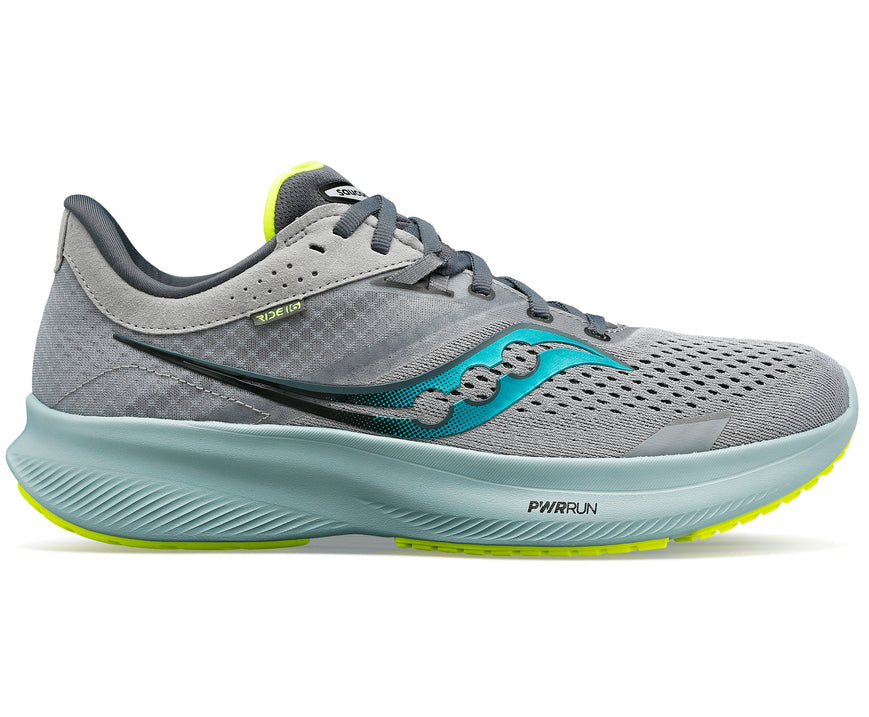 Men's Saucony Ride 16, Fossil/Palm, 9.5 D Medium