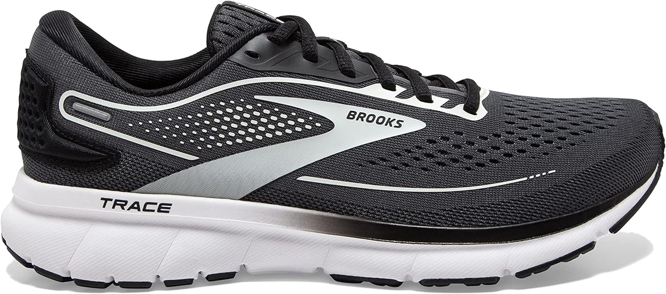 Women's Brooks Trace 2, Ebony/Black/White, 7 D Wide