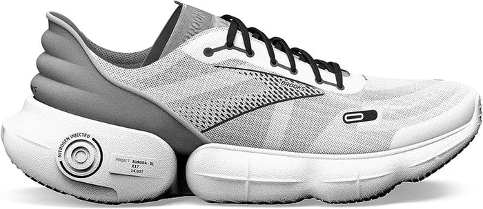 Men's Brooks Aurora, White/Alloy/Black, 12 D Medium