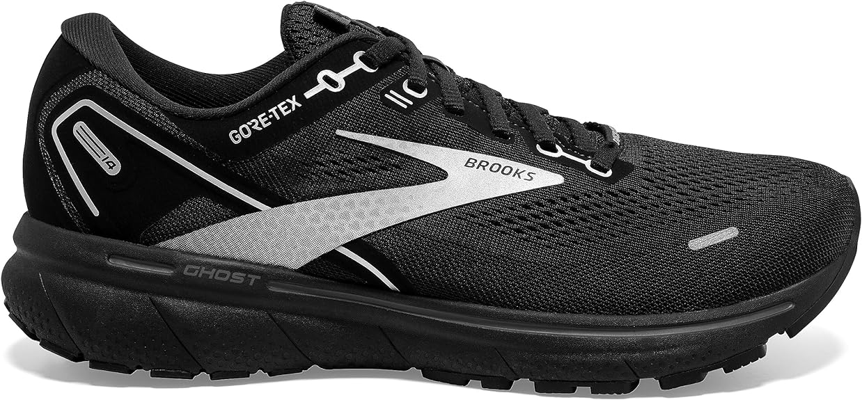 Men's Brooks Ghost 14 GTX, Black/Black/Ebony, 10 D Medium