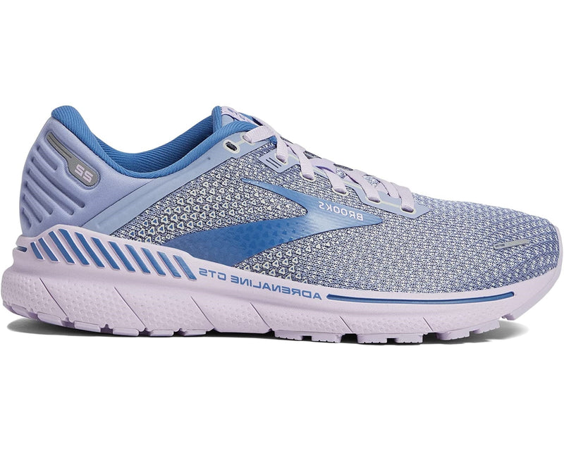 Women's Brooks Adrenaline GTS 22, Purple/Dutch Blue/Lilac, 8 B Medium