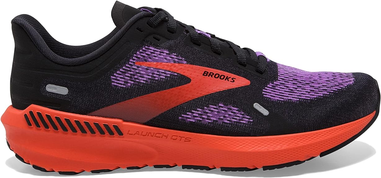 Women's Brooks Launch GTS 9, Black/Bellflower/Fiesta, 7 B Medium