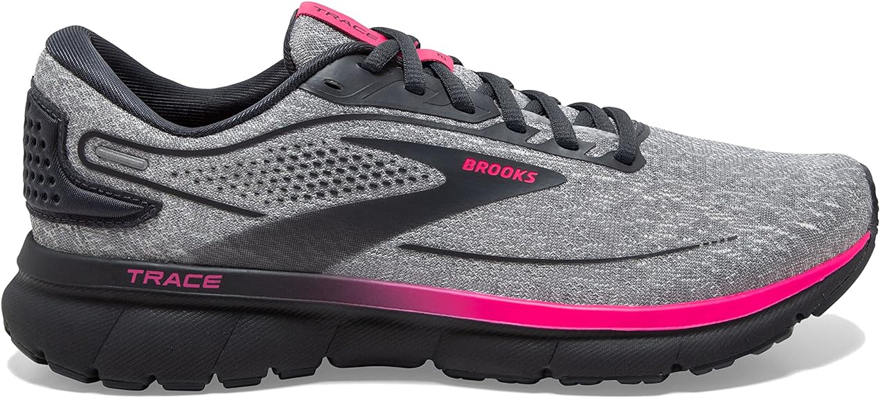 Women's Brooks Trace 2, Oyster/Ebony/Pink, 9.5 B Medium