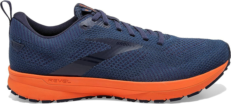 Men's Brooks Revel 5, Titan/Peacoat/Flame, 10 D Medium