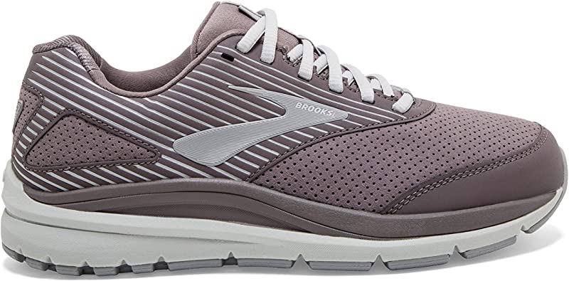 Women's Brooks Addiction Walker Suede, Shark/Alloy/Oyster, 8.5 B Medium
