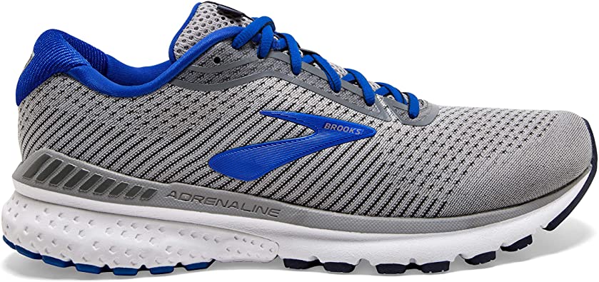 Men's Brooks Adrenaline GTS 20, Grey/Blue/Navy, 12.5 D D Medium