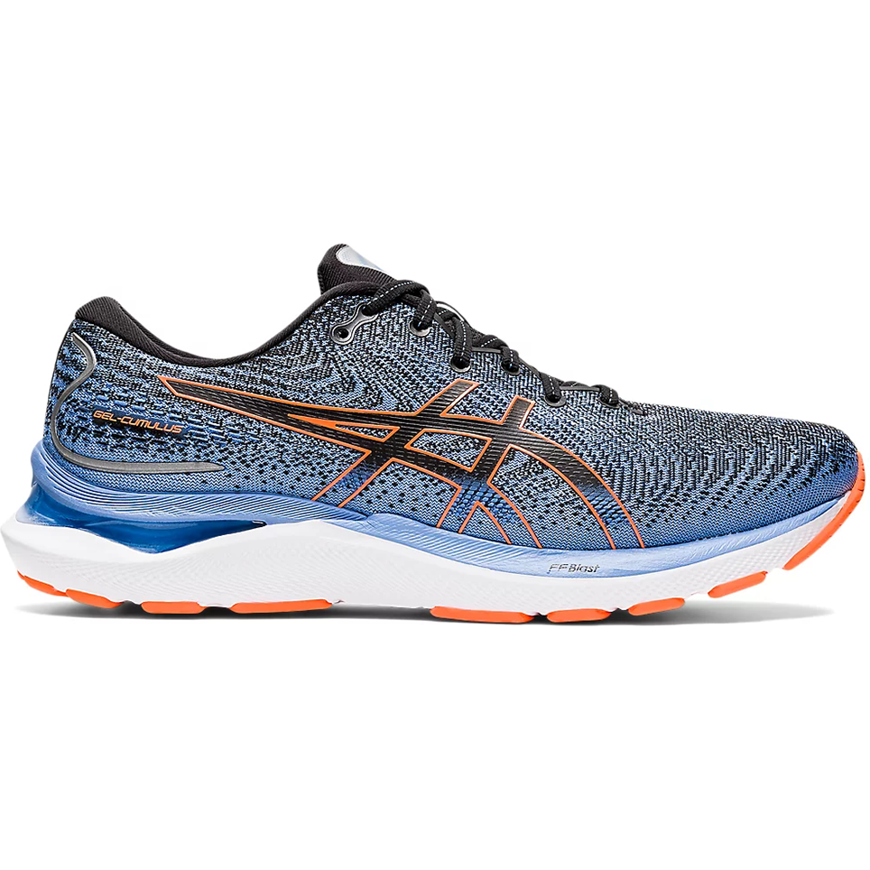Men's Asics GEL-Cumulus 24, Black/Shocking Orange, 9.5 2E Wide