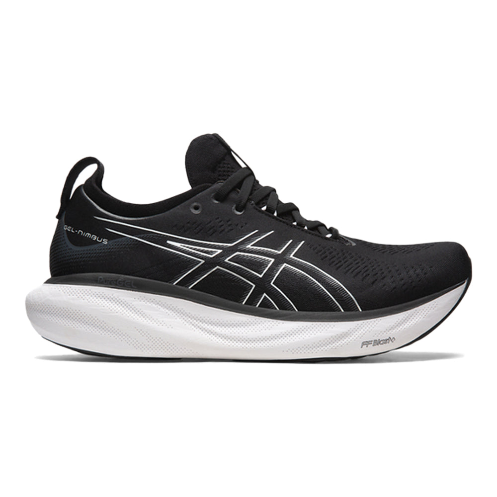 Men's Asics Gel-Nimbus 25, Black/Pure Silver, 10.5 D Medium