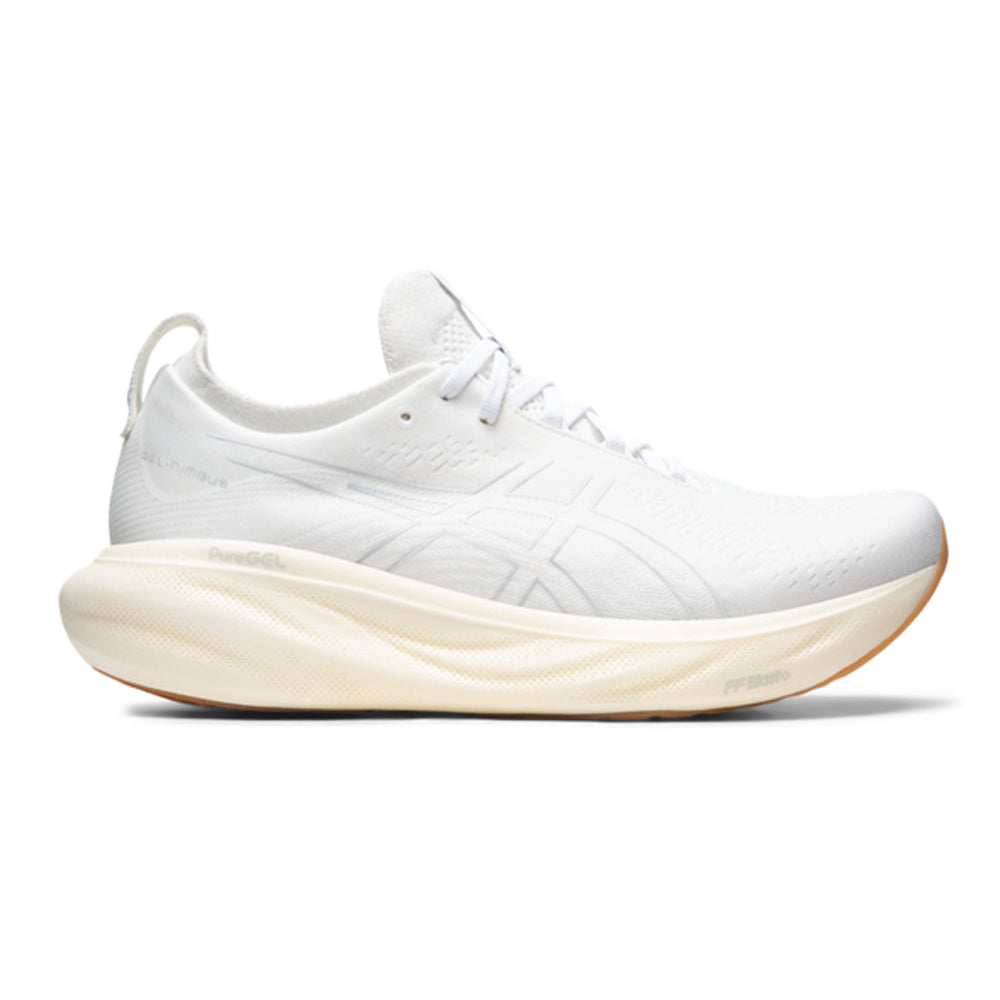 Men's Asics GEL-Nimbus 25, White/White, 12.5 D Medium