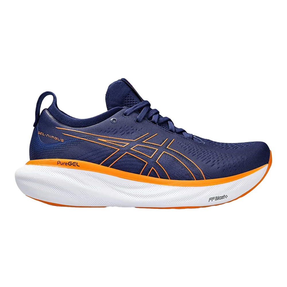 Men's Asics Gel-Nimbus 25, Deep Ocean/Bright Orange, 9 D Medium