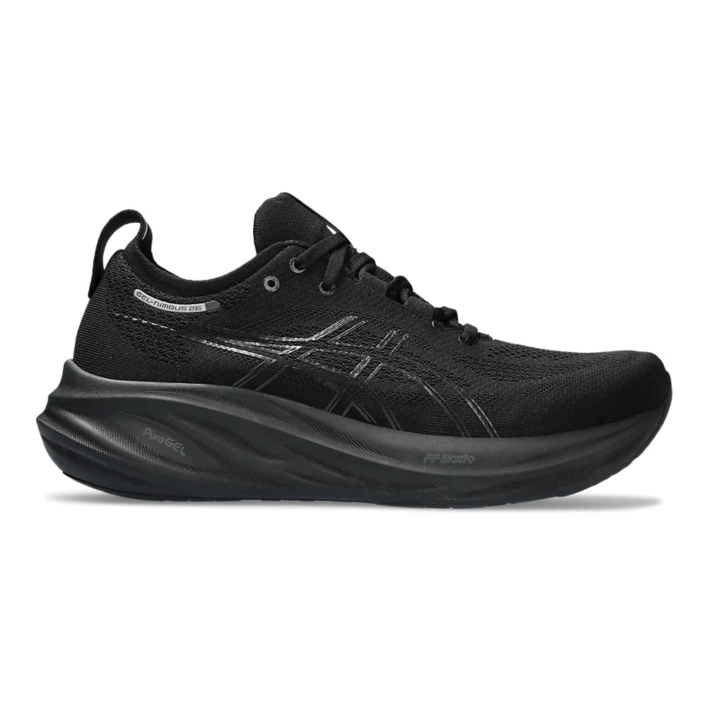 Men's Asics GEL-Nimbus 26, Black/Black, 9.5 D Medium