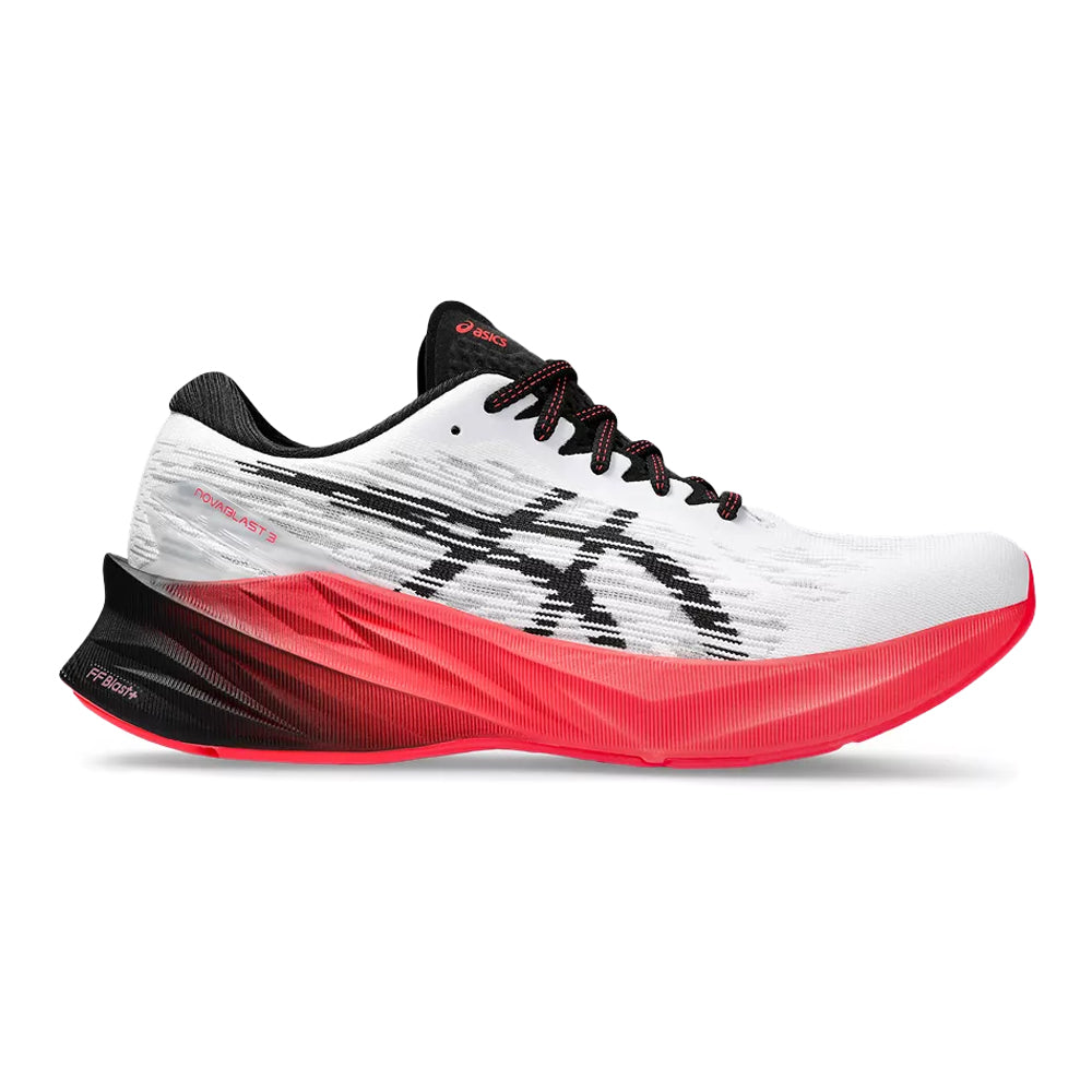 Men's Asics Novablast 3, White/Black, 8.5 D Medium