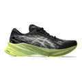 Men's Asics Novablast 3, Black/Dried Leaf Green, 14 D Medium