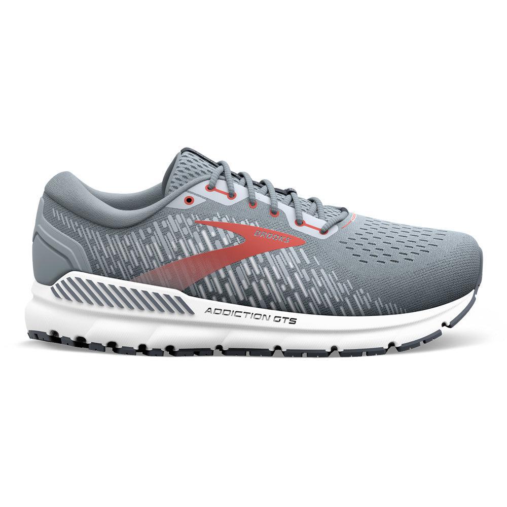 Men's Brooks Addiction GTS 15, Grey/Ebony/Chili Oil, 9 2E Wide