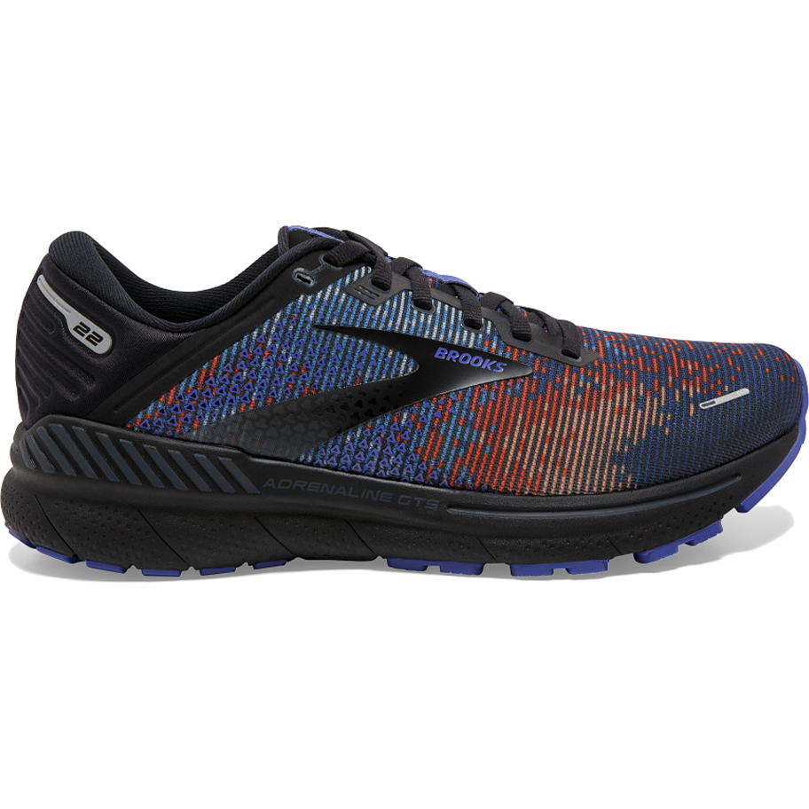 Men's Brooks Adrenaline GTS 22, Royal Blue/Black/Grey, 12.5 D Medium