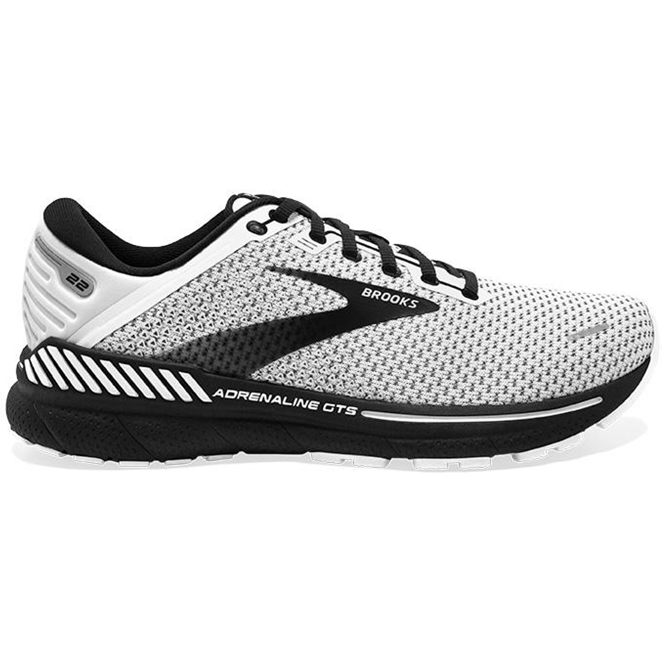 Men's Brooks Adrenaline GTS 22, White/Grey/Black, 14 2E Wide