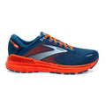 Men's Brooks Adrenaline GTS 22, Blue/Light Blue/Orange, 14 D Medium